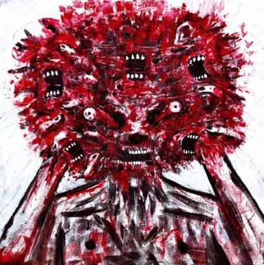 Painting titled "Head madness" by Vaxo Lang, Original Artwork, Acrylic