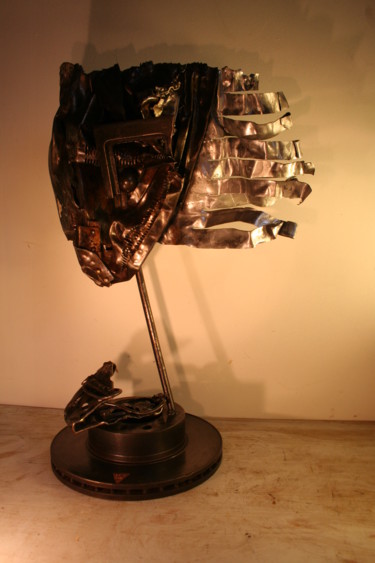 Sculpture intitulée "cheveux au vent" par Eric Barque, Œuvre d'art originale, Métaux