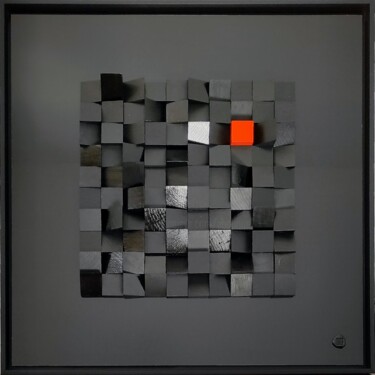 Collages titled "RUBIK'8 - sur comma…" by Véronique Bauquel, Original Artwork, Collages Mounted on artwork_cat.