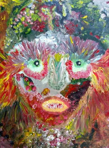 Painting titled "auto-portrait" by Valérie Cadet, Original Artwork