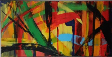 Ζωγραφική με τίτλο "Abstract jungle" από Vcasey, Αυθεντικά έργα τέχνης