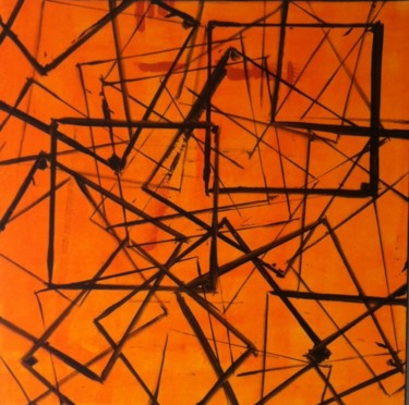 Painting titled "carrément orange" by Vcasey, Original Artwork, Oil