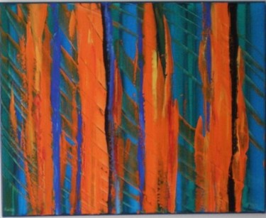 Painting titled "Fuego" by Vcasey, Original Artwork, Acrylic