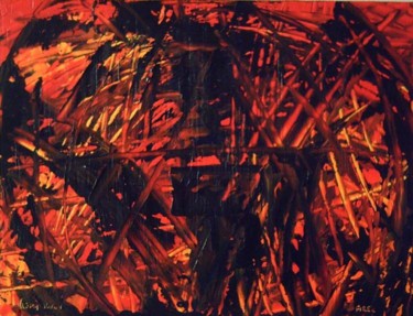 Картина под названием "Fire2" - Vcasey, Подлинное произведение искусства