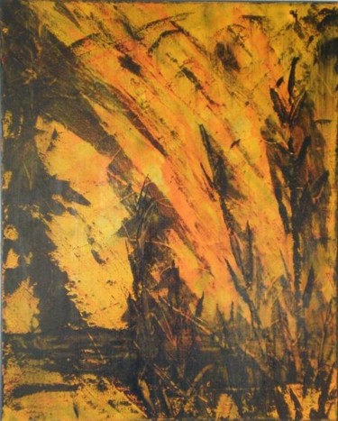 Painting titled "fire sky" by Vcasey, Original Artwork