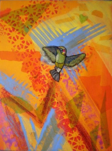 Pintura titulada "hummingbird heart" por Vcasey, Obra de arte original