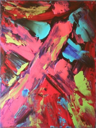 Painting titled "hummingbirdsPAIN" by Vcasey, Original Artwork