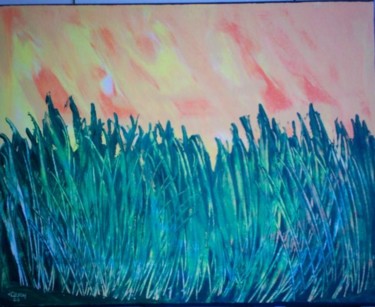 Painting titled "April grass" by Vcasey, Original Artwork