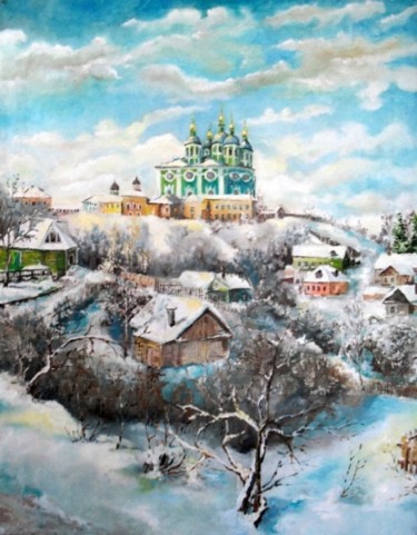 Картина под названием "Вид на Соборную гор…" - Vladimir Denisov, Подлинное произведение искусства