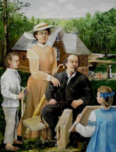 Картина под названием "Малютин в гостях у…" - Vladimir Denisov, Подлинное произведение искусства