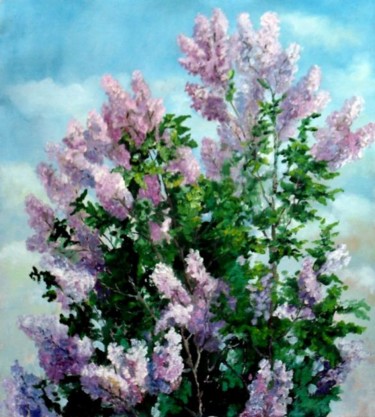 Картина под названием "Сирень цветет" - Vladimir Denisov, Подлинное произведение искусства