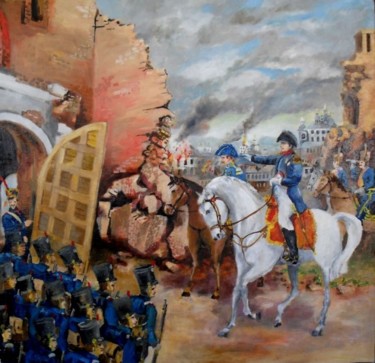 Картина под названием "Вход Наполеона в ра…" - Vladimir Denisov, Подлинное произведение искусства