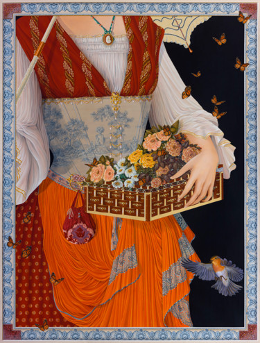Peinture intitulée ""Madame de..."" par Véronique Derrien, Œuvre d'art originale, Acrylique