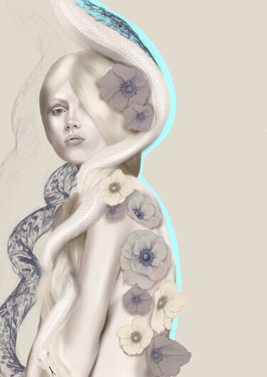 Digital Arts με τίτλο "Queen of snake" από Vdlobry, Αυθεντικά έργα τέχνης, Ψηφιακή ζωγραφική