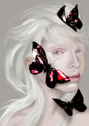 Grafika cyfrowa / sztuka generowana cyfrowo zatytułowany „Butterfly Queen” autorstwa Vdlobry, Oryginalna praca, Malarstwo cy…