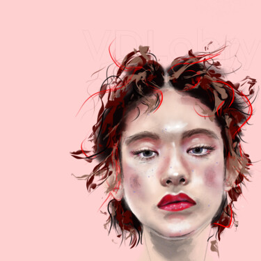 Digitale Kunst getiteld "Mademoiselle Rosie" door Vdlobry, Origineel Kunstwerk, Digitaal Schilderwerk