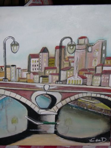 Peinture intitulée "pont est" par Charles Van-Den-Torren, Œuvre d'art originale