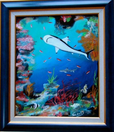 Peinture intitulée "vie sous-marine" par Charles Van-Den-Torren, Œuvre d'art originale