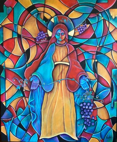 Painting titled "Vendimia Bendita" by Vedi, Original Artwork, Acrylic