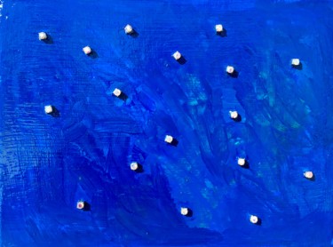 Schilderij getiteld "27. BLUE LOVE" door Veera Zukova, Origineel Kunstwerk, Acryl Gemonteerd op Frame voor houten brancard