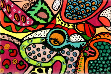 Malerei mit dem Titel "colorful abstract d…" von Veera Zukova, Original-Kunstwerk, Acryl