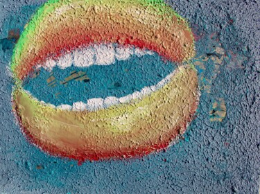 Painting titled "Hahaha, mouth, lips…" by Veera Zukova, Original Artwork, Acrylic