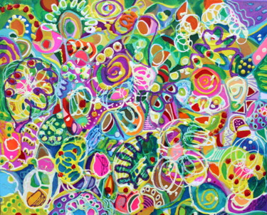 Malerei mit dem Titel "133. Bliss,  colorf…" von Veera Zukova, Original-Kunstwerk, Acryl Auf Keilrahmen aus Holz montiert