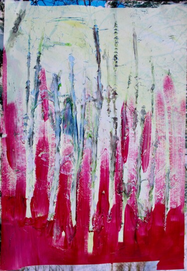 Painting titled "Forest on fire,  co…" by Veera Zukova, Original Artwork, Acrylic