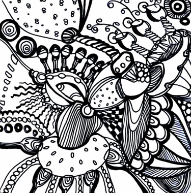 Question. colorful abstract outlined design on my redbubble Malerei mit dem Titel "Question. colorful…" von Veera Zukova, Original-Kunstwerk, Marker