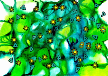 Peinture intitulée "Magic forest flower…" par Veera Zukova, Œuvre d'art originale, Aquarelle