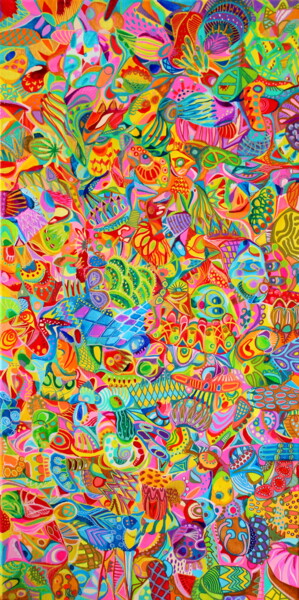 Картина под названием "336. Magnet" - Veera Zukova, Подлинное произведение искусства, Акрил Установлен на Деревянная рама дл…