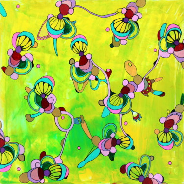 Painting titled "350. Love. Time. Et…" by Veera Zukova, Original Artwork, Acrylic Mounted on Other rigid panel