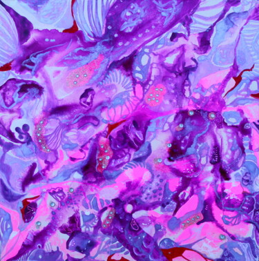 Peinture intitulée "360. iris flowers i…" par Veera Zukova, Œuvre d'art originale, Acrylique Monté sur Autre panneau rigide