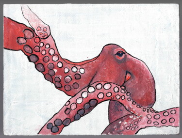Painting titled "400. Octopus" by Veera Zukova, Original Artwork, Acrylic