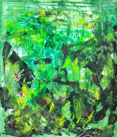 Ζωγραφική με τίτλο "497. Hidden, green…" από Veera Zukova, Αυθεντικά έργα τέχνης, Ακρυλικό