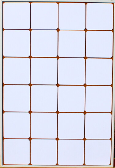 Collages titulada "522. White squares" por Veera Zukova, Obra de arte original, Collages Montado en Otro panel rígido
