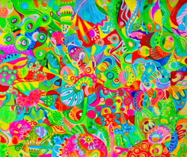 Malerei mit dem Titel "528. Colorful abstr…" von Veera Zukova, Original-Kunstwerk, Acryl
