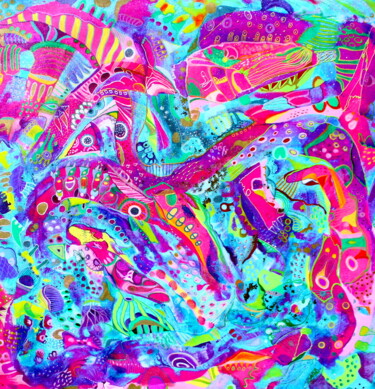"662. Vibrant Whimsy…" başlıklı Tablo Veera Zukova tarafından, Orijinal sanat, Akrilik