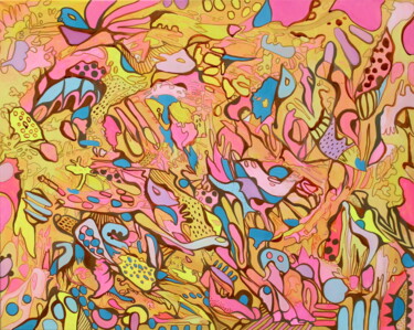 Peinture intitulée "665. Vibrant Chaos:…" par Veera Zukova, Œuvre d'art originale, Acrylique Monté sur Châssis en bois