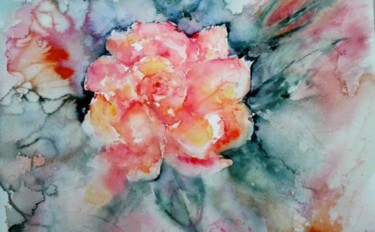 Peinture intitulée "roses of joy" par Veerle Defer, Œuvre d'art originale, Aquarelle
