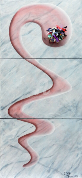 Peinture intitulée "Vague à l'âme" par Véga Vénusie, Œuvre d'art originale, Acrylique