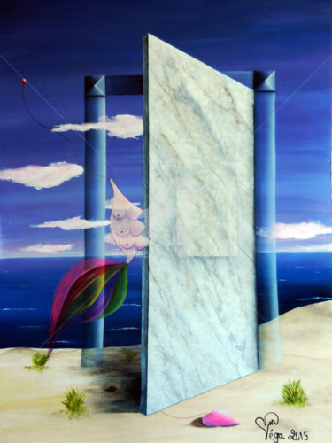 Painting titled "La Porte des songes" by Véga Vénusie, Original Artwork, Acrylic