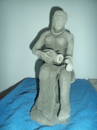 Sculpture intitulée "Femme au cruche d'e…" par Vegeto, Œuvre d'art originale, Céramique