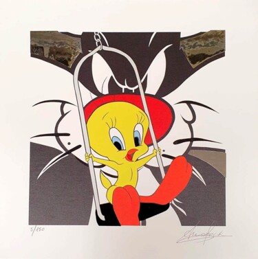 Gravures & estampes intitulée "Happy Swing" par Sergio Veglio, Œuvre d'art originale, Sérigraphie
