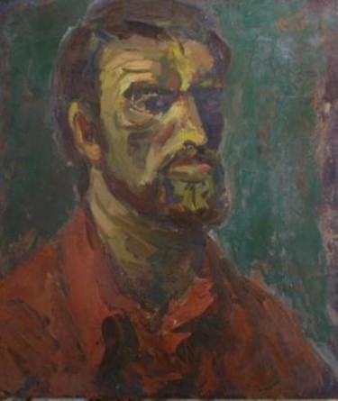 Картина под названием "Автопортрет" - Вячеслав Карелин, Подлинное произведение искусства, Масло
