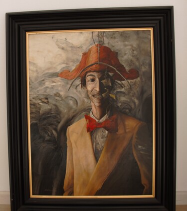 Painting titled "Pirata" by Velasco Delarica, Original Artwork, Oil Mounted on Wood Panel