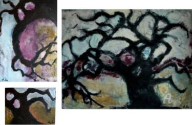 Peinture intitulée "Cerisier 3 toiles" par Velec, Œuvre d'art originale