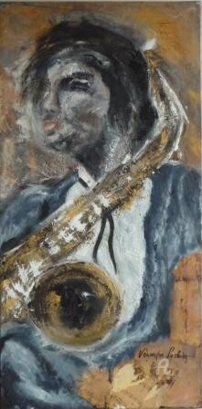 Peinture intitulée "Jazz" par Velec, Œuvre d'art originale, Huile
