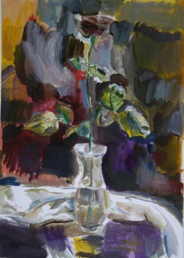 Malerei mit dem Titel "Rose" von Velemir Pankratov, Original-Kunstwerk, Öl
