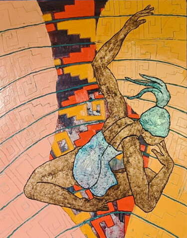 Картина под названием "Cuarta de Espiral" - Velez, Подлинное произведение искусства, Масло Установлен на Деревянная панель